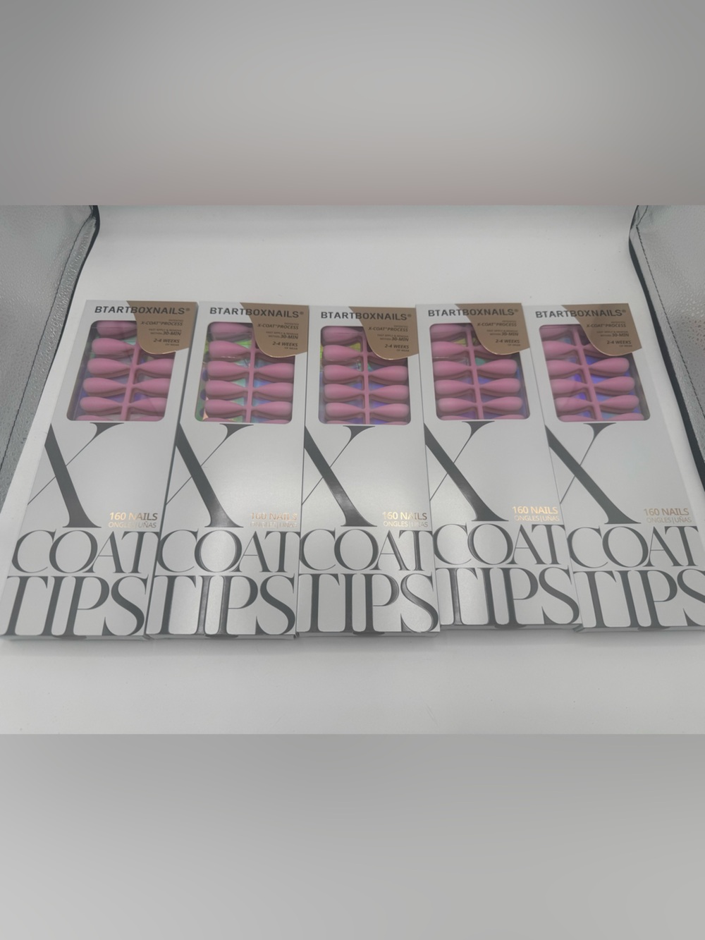 Set of 5 XCOATTIPS Bare 5Shades Nude Press on Nails 160 Fake Nails Easy to Apply - Picture 2 of 9